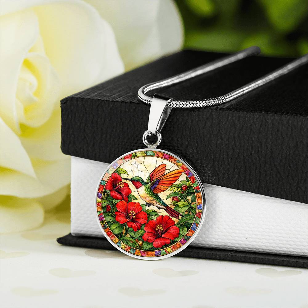 Hummingbird Necklace, Personalized Engraved Jewelry