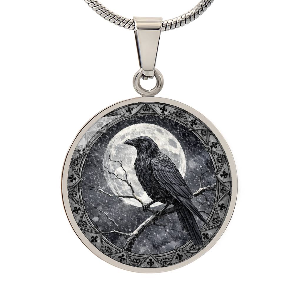 Black Crow Necklace, Personalized Engraved Jewelry, Raven Keychain, Gothic Gift, Unique Pendant, Spiritual Keepsake, Customizable