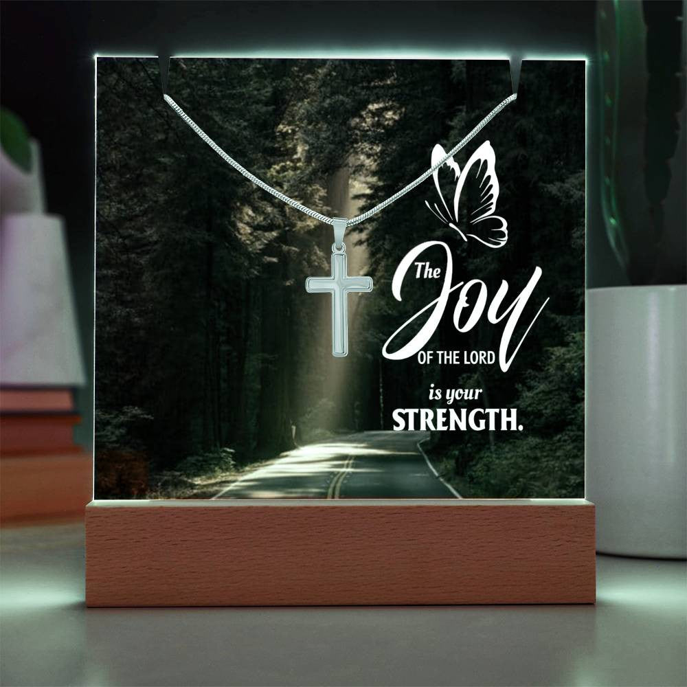 Joy of The Lord Religious Plaque & Cross Gift Set-[Heartfelt Family Gift]