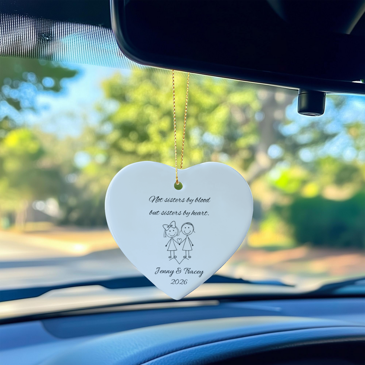 Soul Sister Best Friend Ceramic Heart Ornament