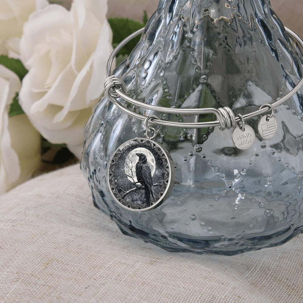 Black Crow Necklace, Personalized Engraved Jewelry, Raven Keychain, Gothic Gift, Unique Pendant, Spiritual Keepsake, Customizable