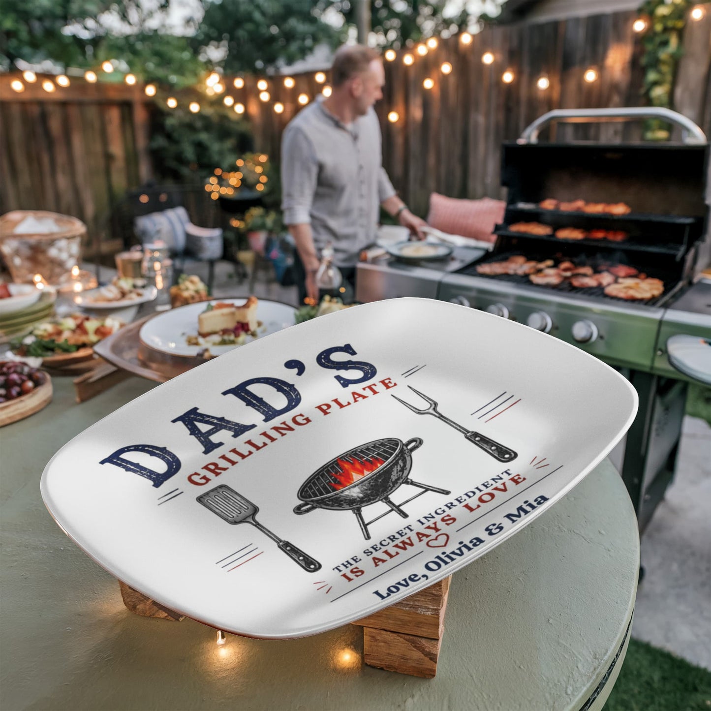 Personalized Dad Grilling Plate, Custom BBQ Gift, Father's Day Grill Platte from Kids, Gift for Grill Master