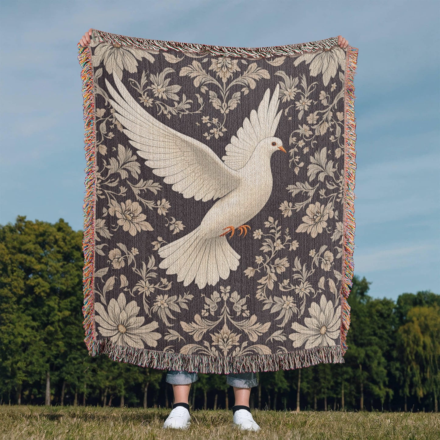 Dove Heirloom Woven Blanket