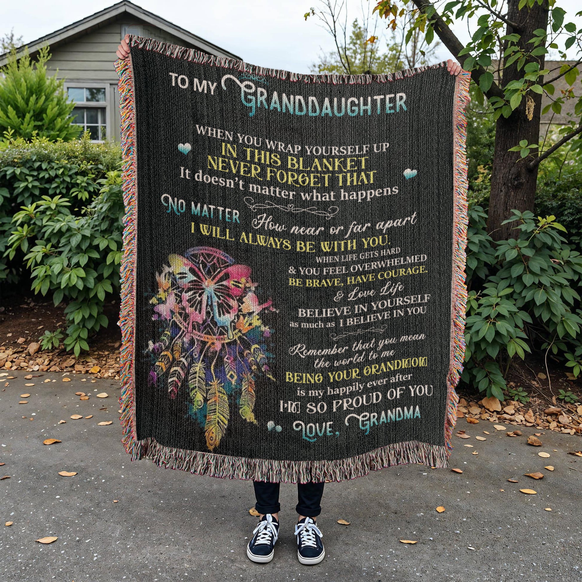 Granddaughter Woven Blanket-[Heartfelt Family Gift]