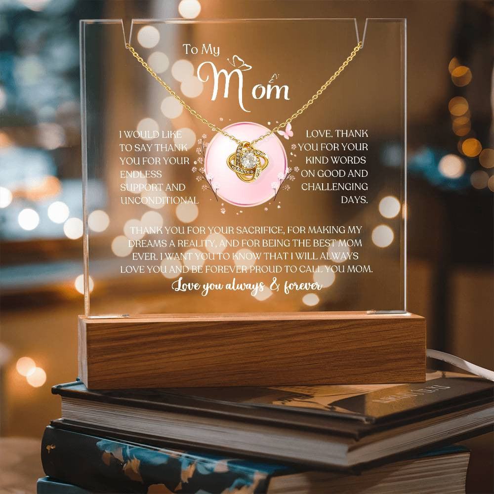 Mom Lighted Jewelry Holder with Necklace Gift Set-[Heartfelt Family Gift]