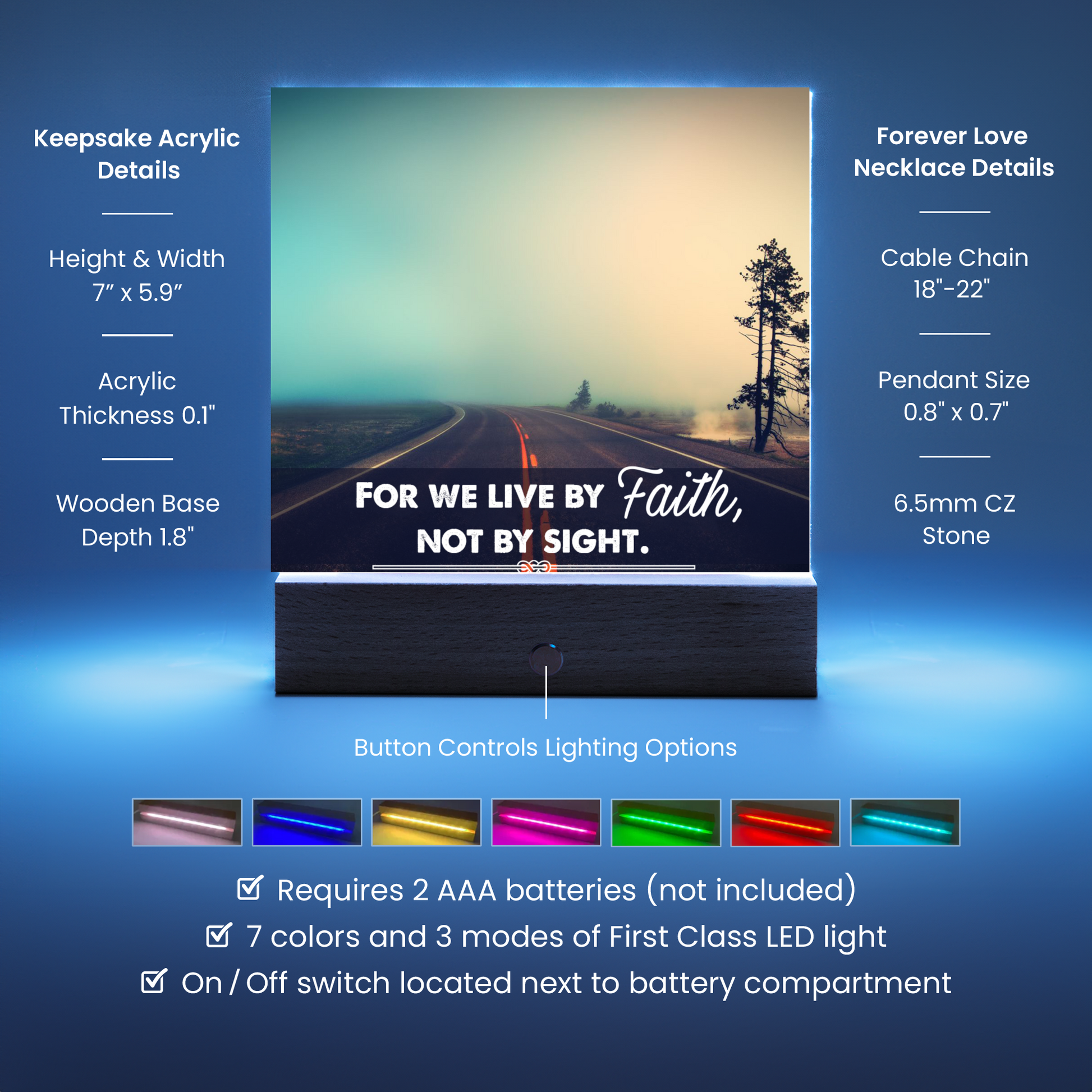 For We Live by Faith Religious Plaque & Cross Gift Set-[Heartfelt Family Gift]