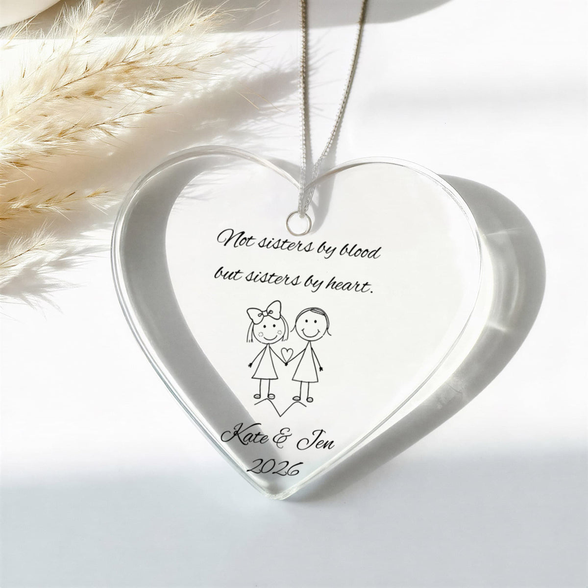 Soul Sister Best Friend Ceramic Heart Ornament