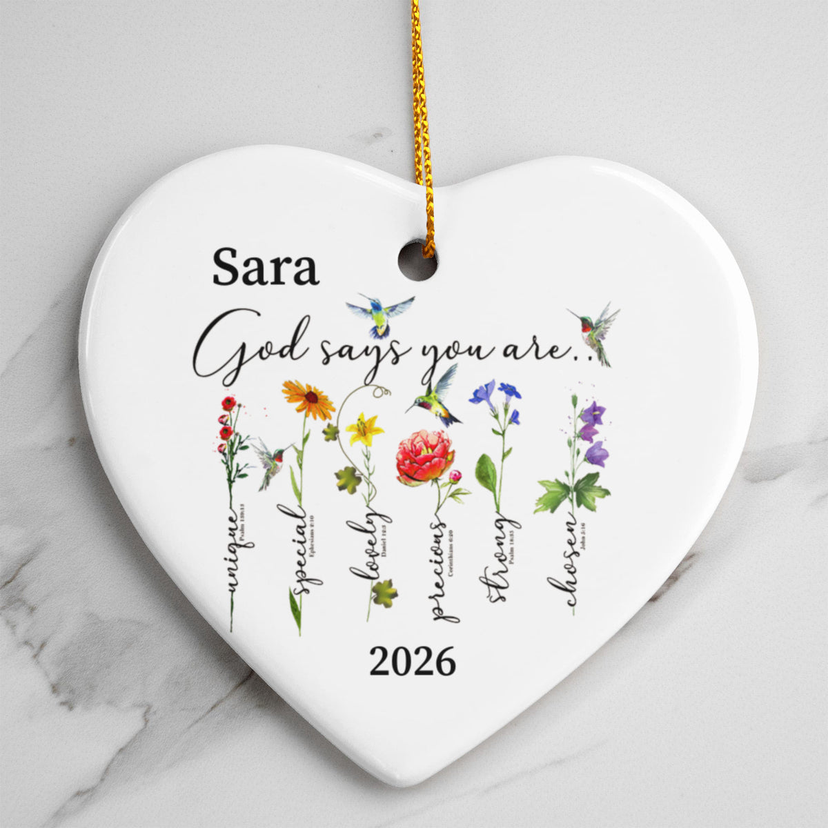 Mom Ceramic Heart Ornament
