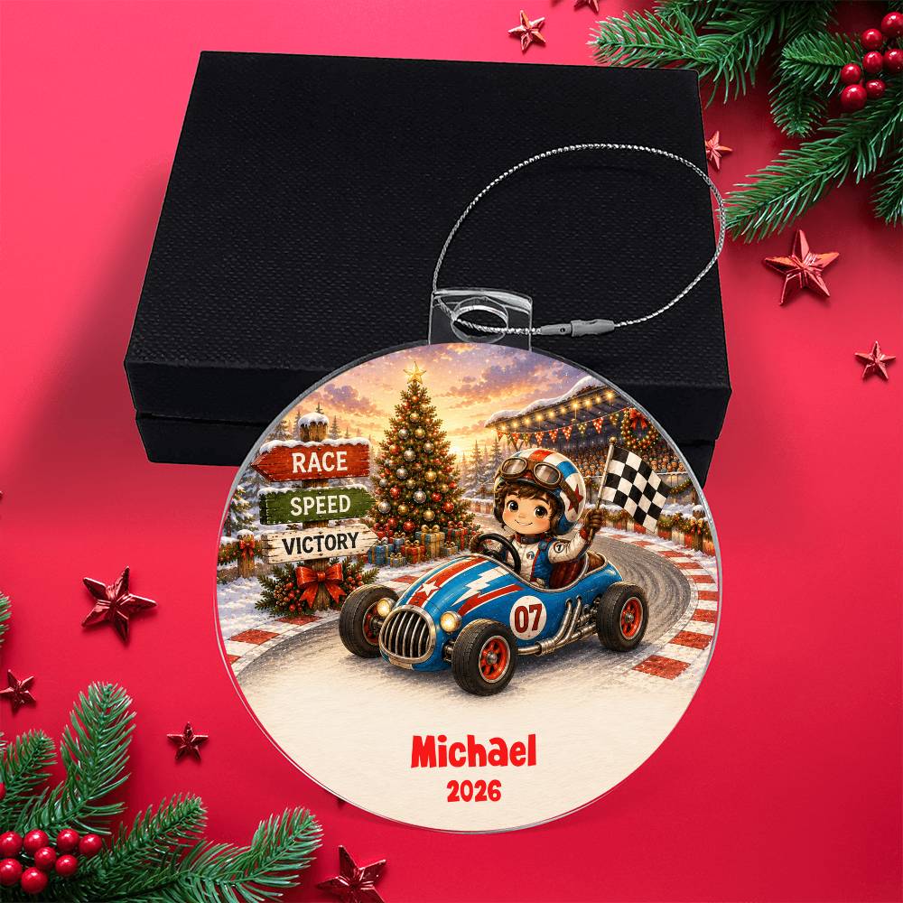 Race Car Christmas Ornament