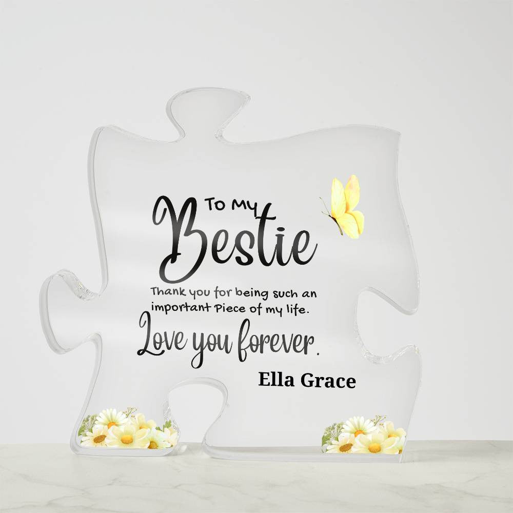 Bestie Acrylic Puzzle Plaque-[Heartfelt Family Gift]