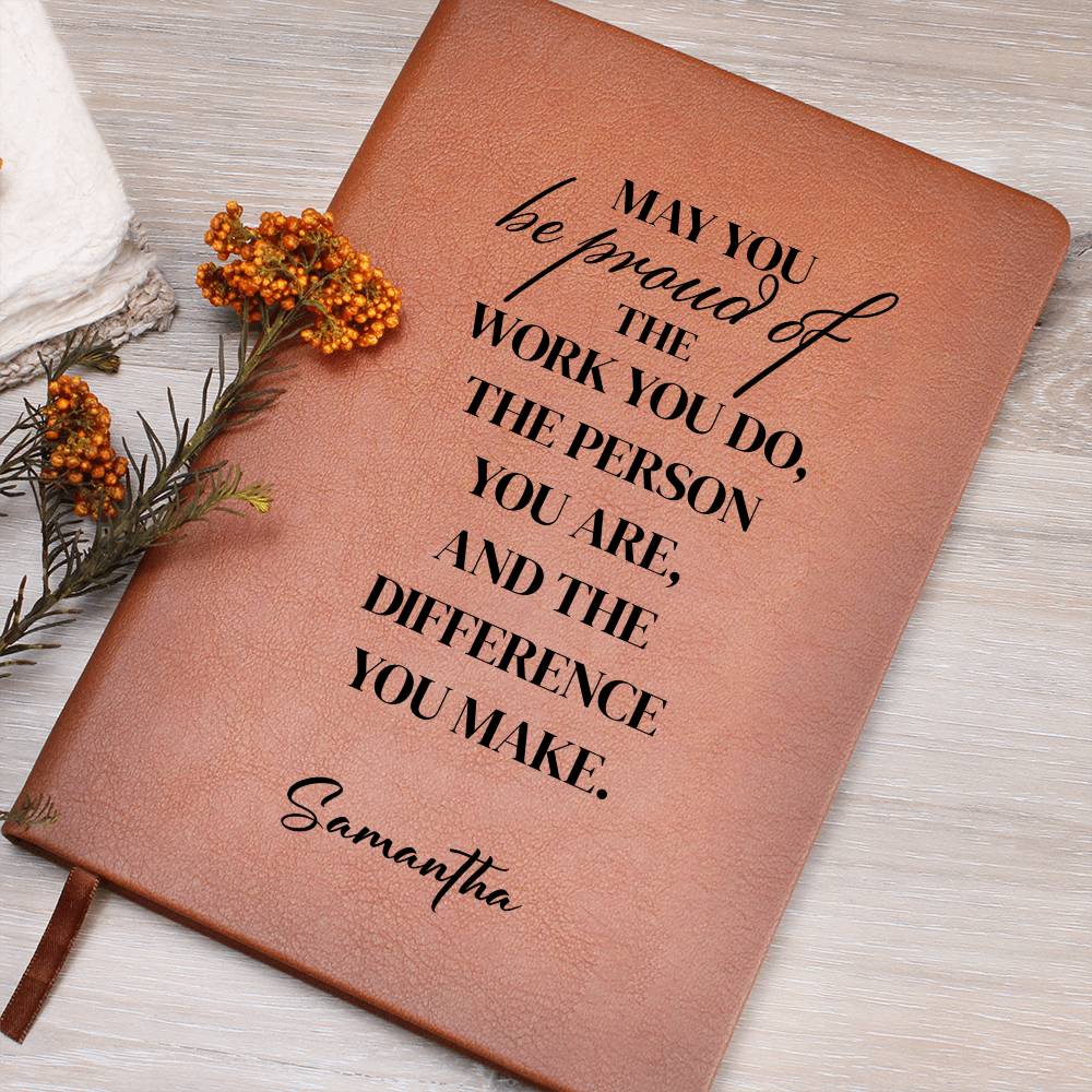 Personalized Difference Maker Journal Gift for Office Coworker