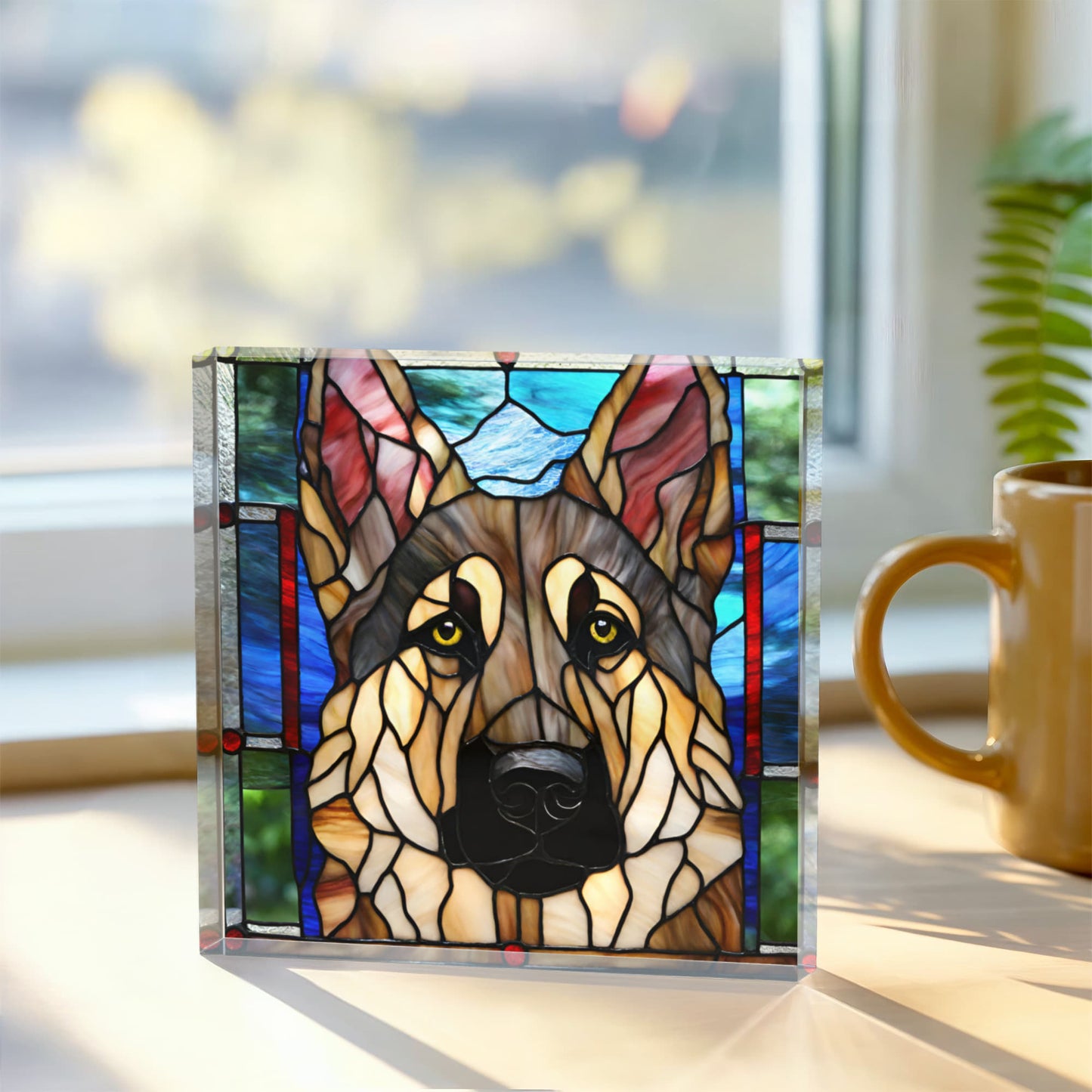 German Shepheard Stained Glass Style Acrylic Decor