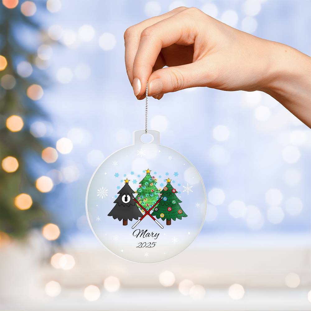 Pool Christmas Tree Ornament Acrylic Ornament Plaque