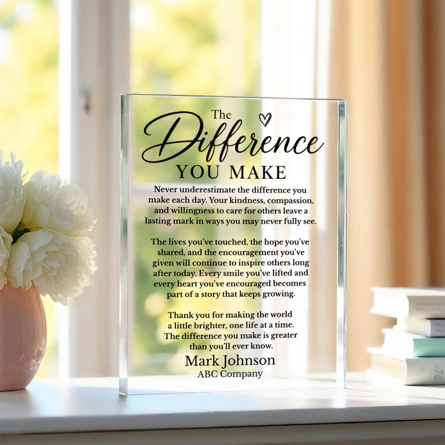 Personalized Difference Maker Appreciation Plaque
