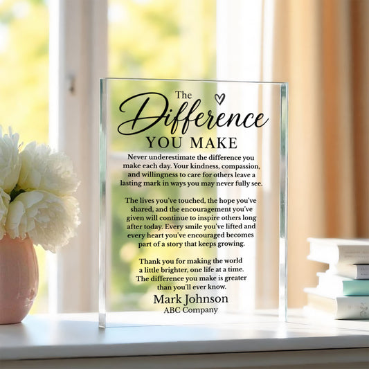 Personalized Difference Maker Appreciation Plaque