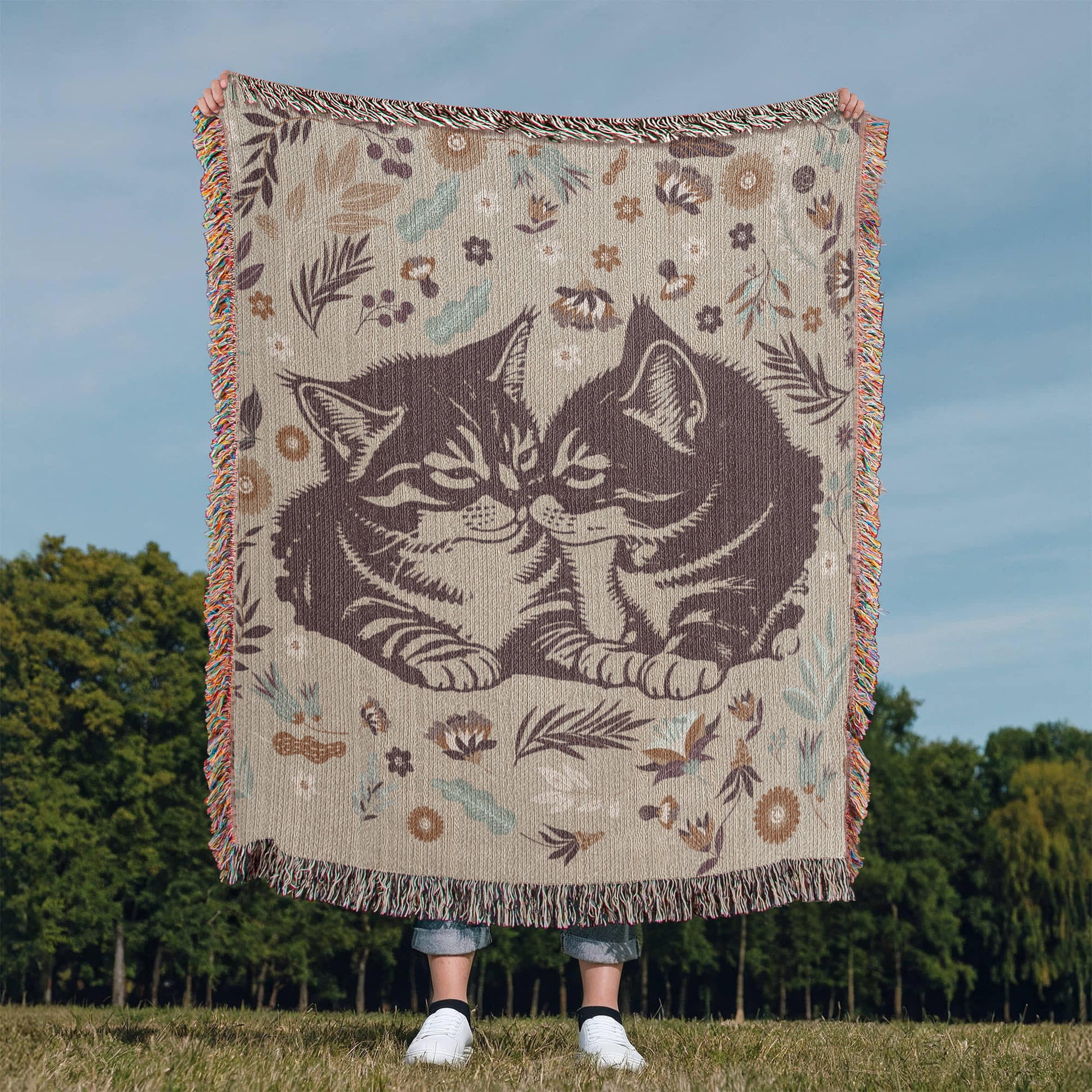 Cat Blanket Heirloom Woven Blanket 50x60-[Heartfelt Family Gift]