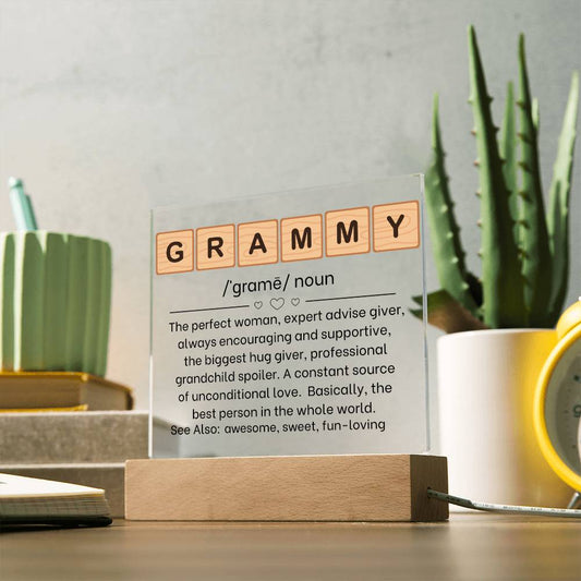 Personalized Grammy Definition Acrylic Sign with Grandkids Names