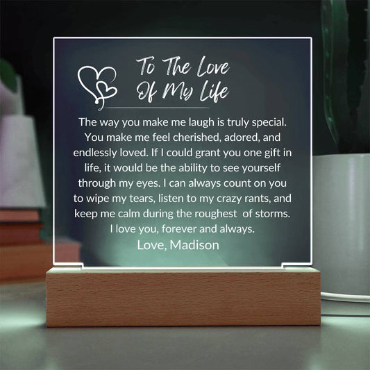To My Husband or Boyfriend Acrylic LED Plaque-[Heartfelt Family Gift]