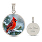 Cardinal Engraved Necklace in Gold or Silver-[Heartfelt Family Gift]