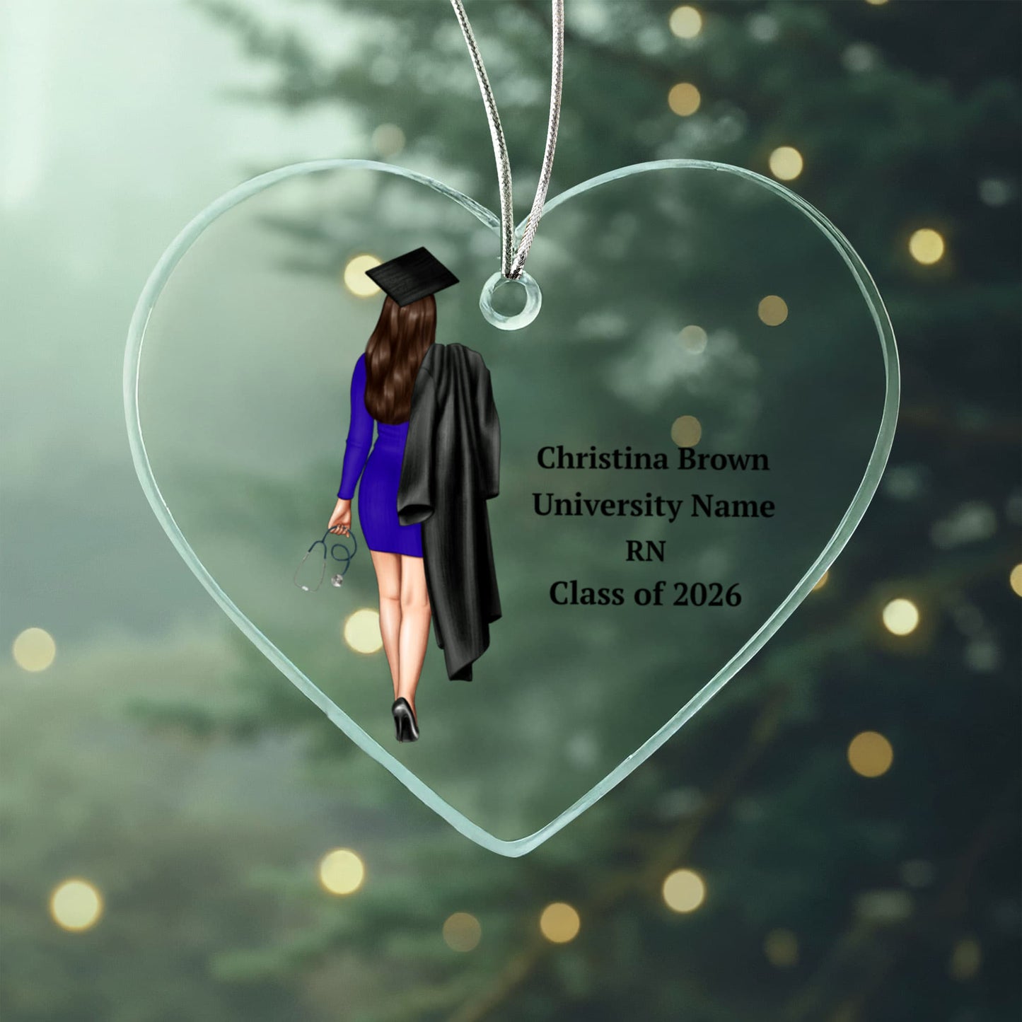 Nurse Graduation Ceramic Heart Ornament