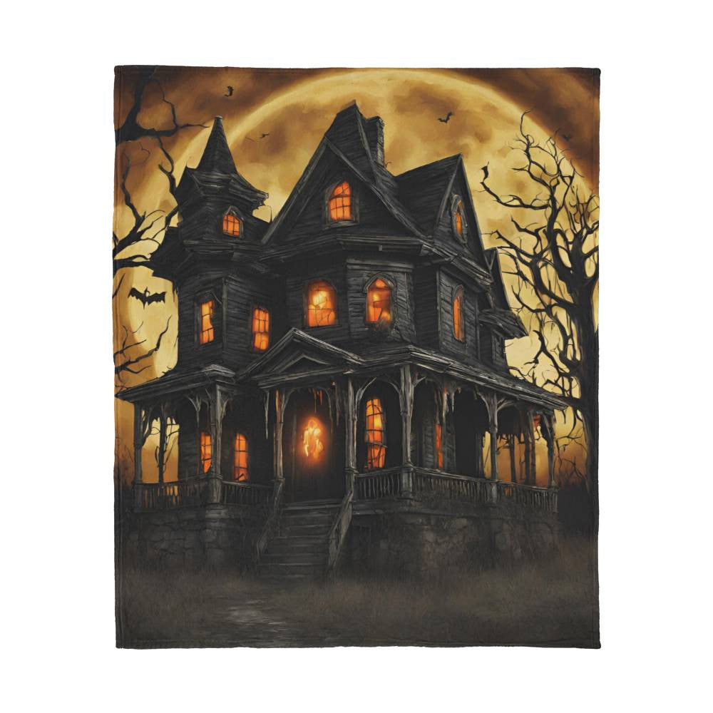 Haunted House Jersey Fleece Blanket-[Heartfelt Family Gift]