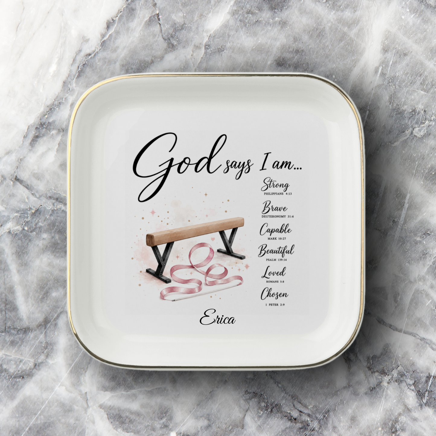 Gymnastics Christian Jewelry Dish