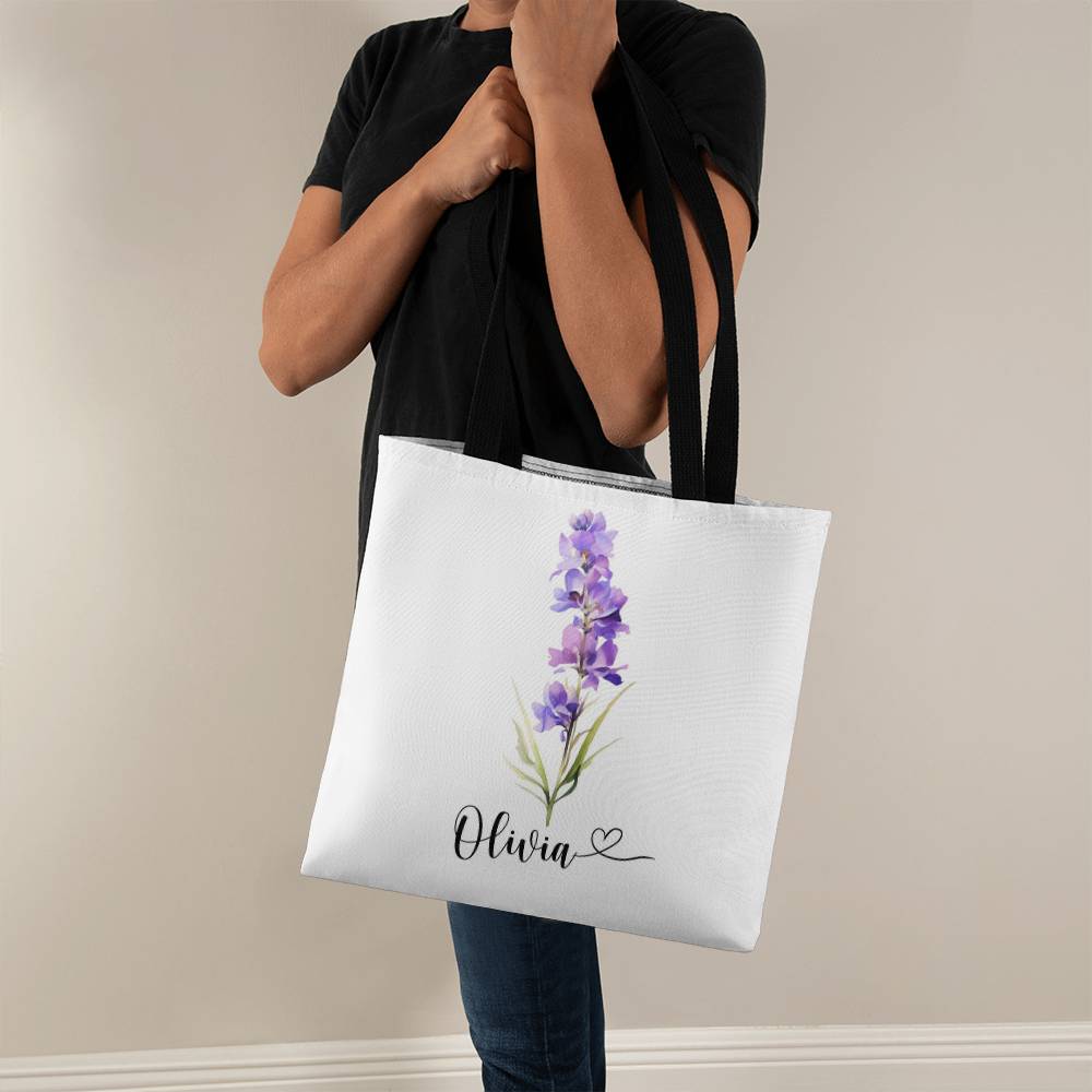 Birth flower Name Classic Tote Bag