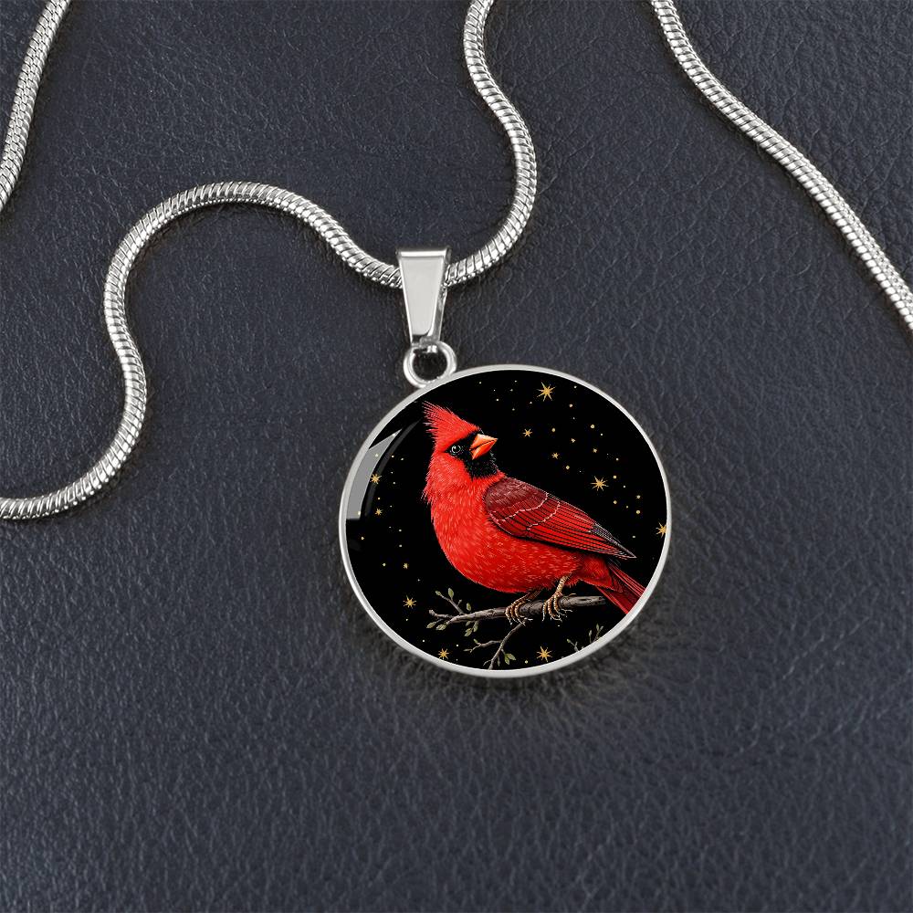 Cardinal Engraved Pendant Necklace