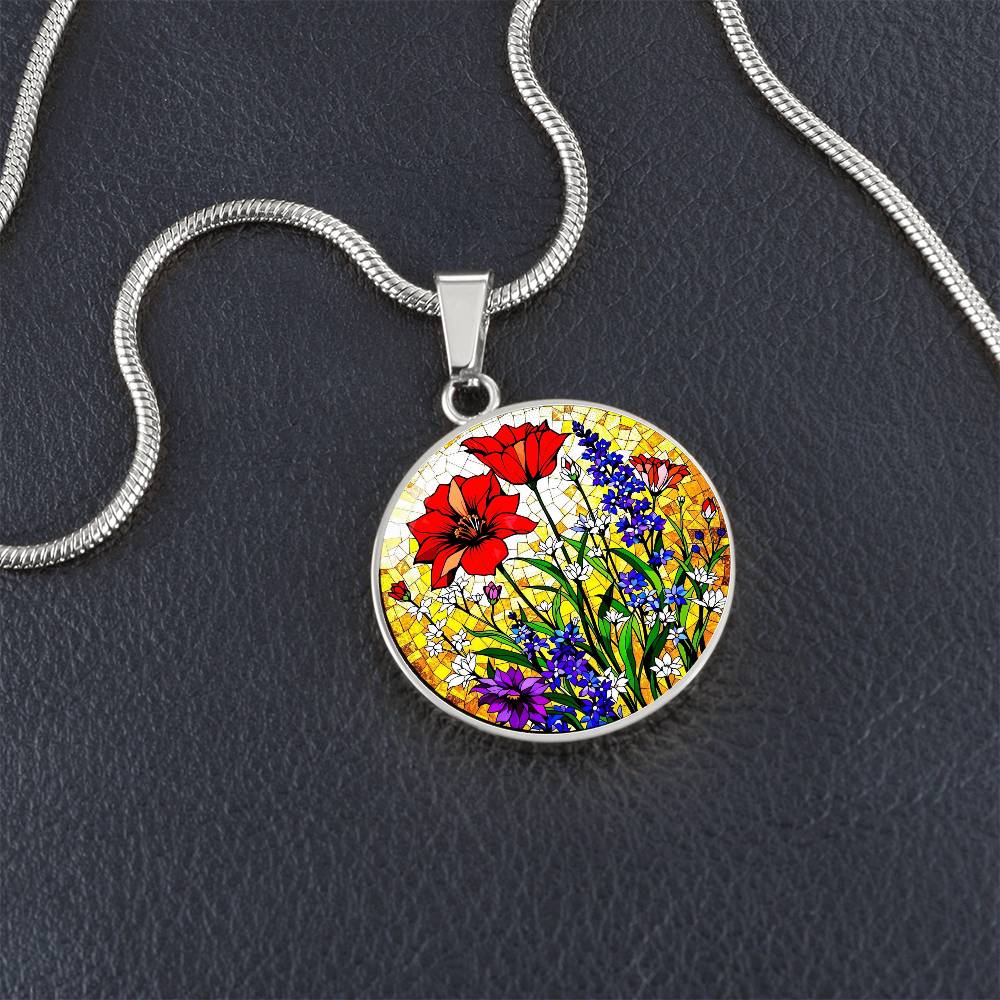 Poppy Floral Pendant Necklace