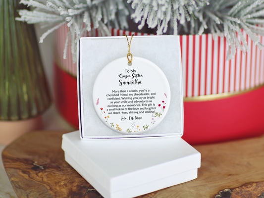 Cousin Sister Christmas Ornament