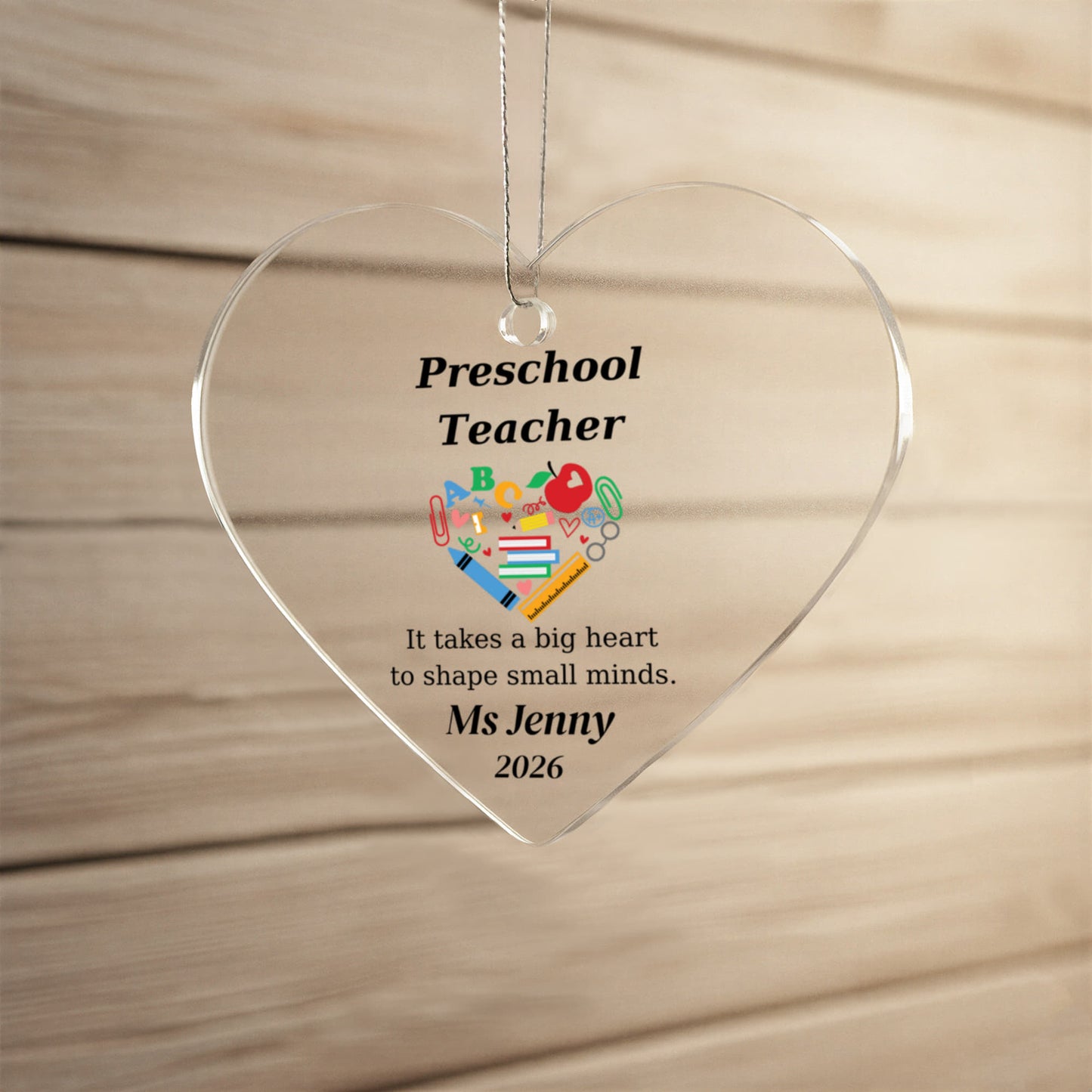 Preschool Director Heart Ornament