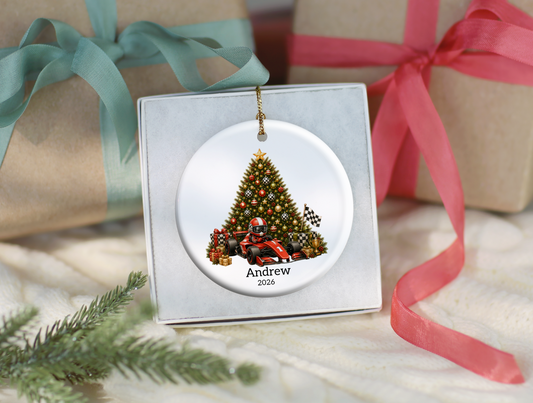 Race Car Christmas Ornament