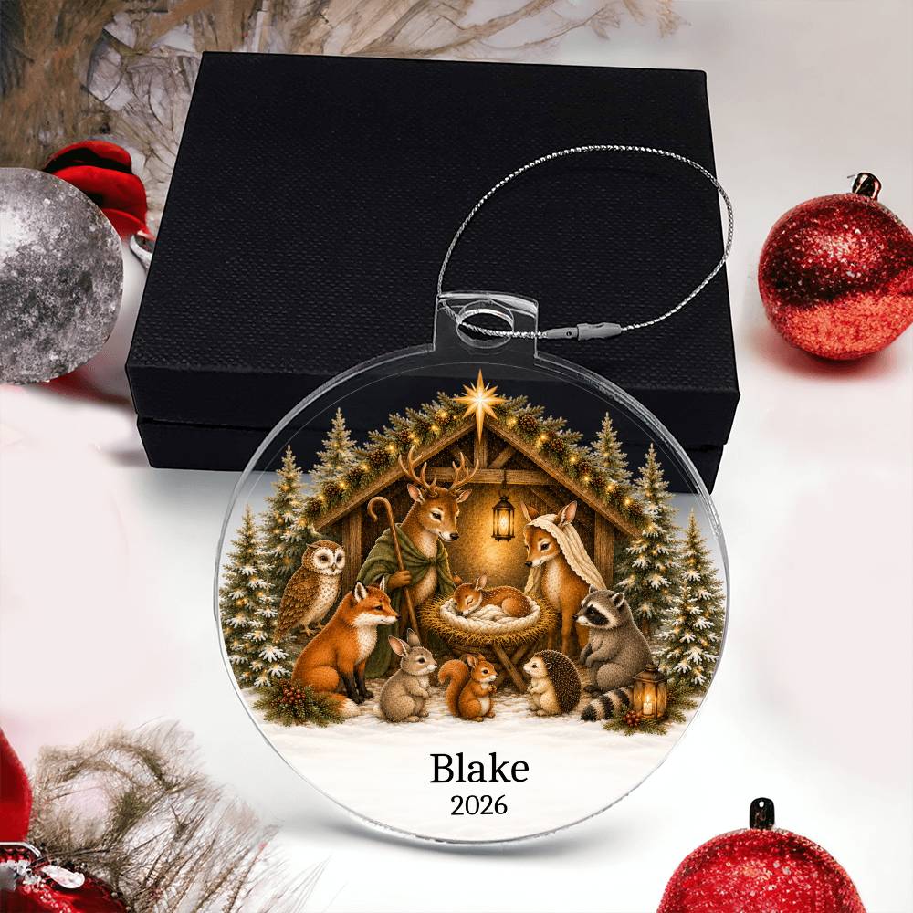 Babys 1st Christmas Animal Nativity Ornament