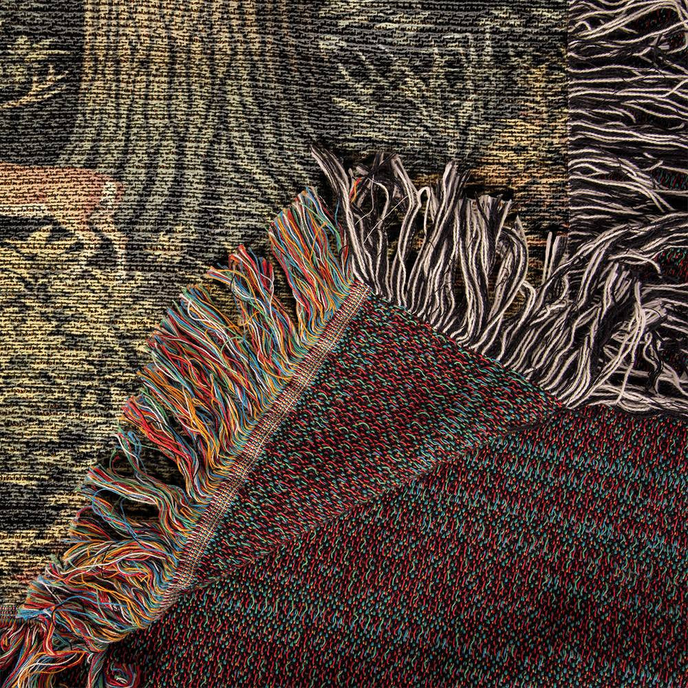 Forestcore Deer Woven Cotton Throw-[Heartfelt Family Gift]