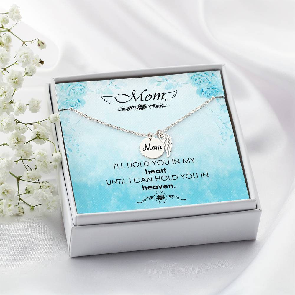 Mom Memorial Necklace - I'll Hold You In My Heart-[Heartfelt Family Gift]
