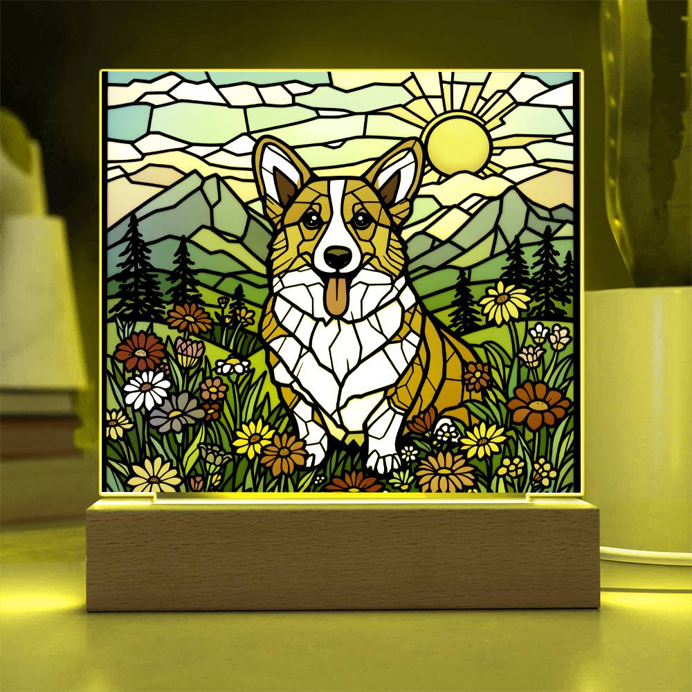 Corgi Dog Lighted Plaque