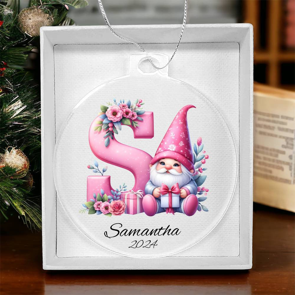 Pink Gnome Galentine Christmas Ornament-[Heartfelt Family Gift]