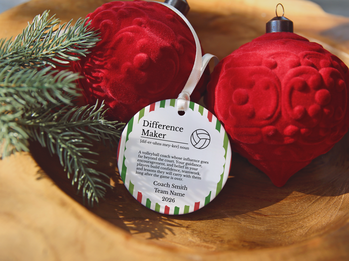 Volleyball Coach Thank You Christmas Ornament
