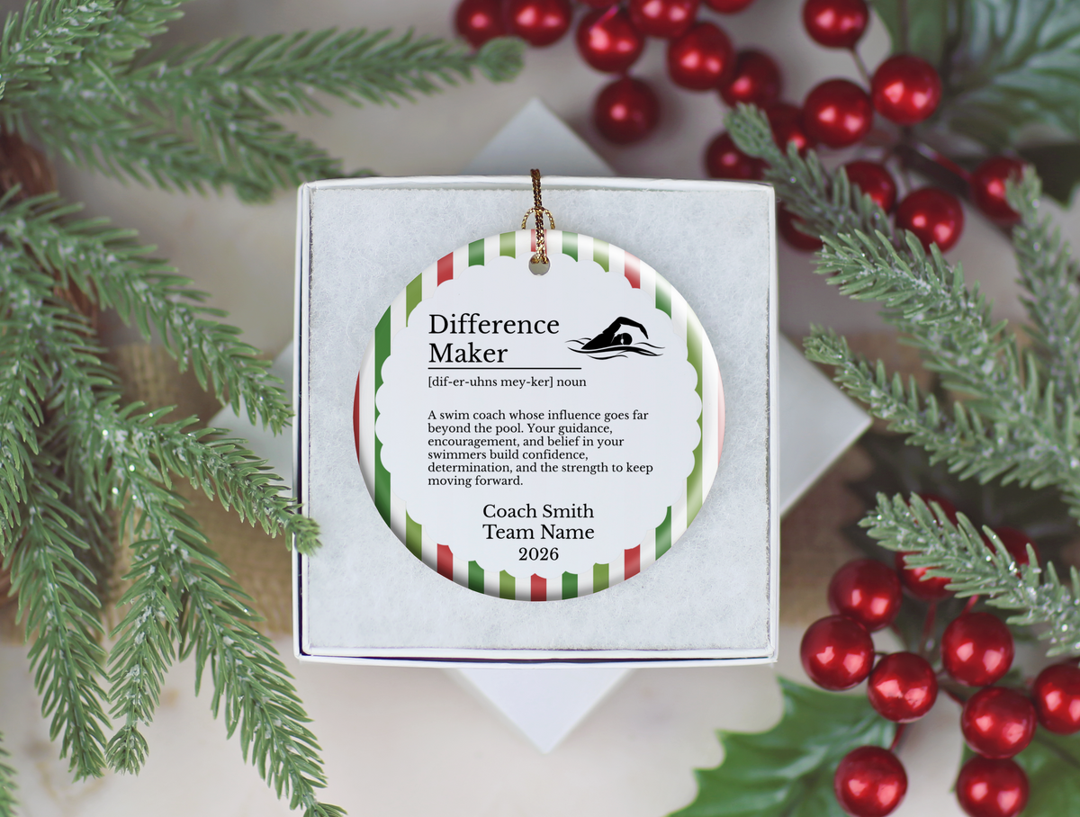 Swim Team Coach Teacher Christmas Ornament