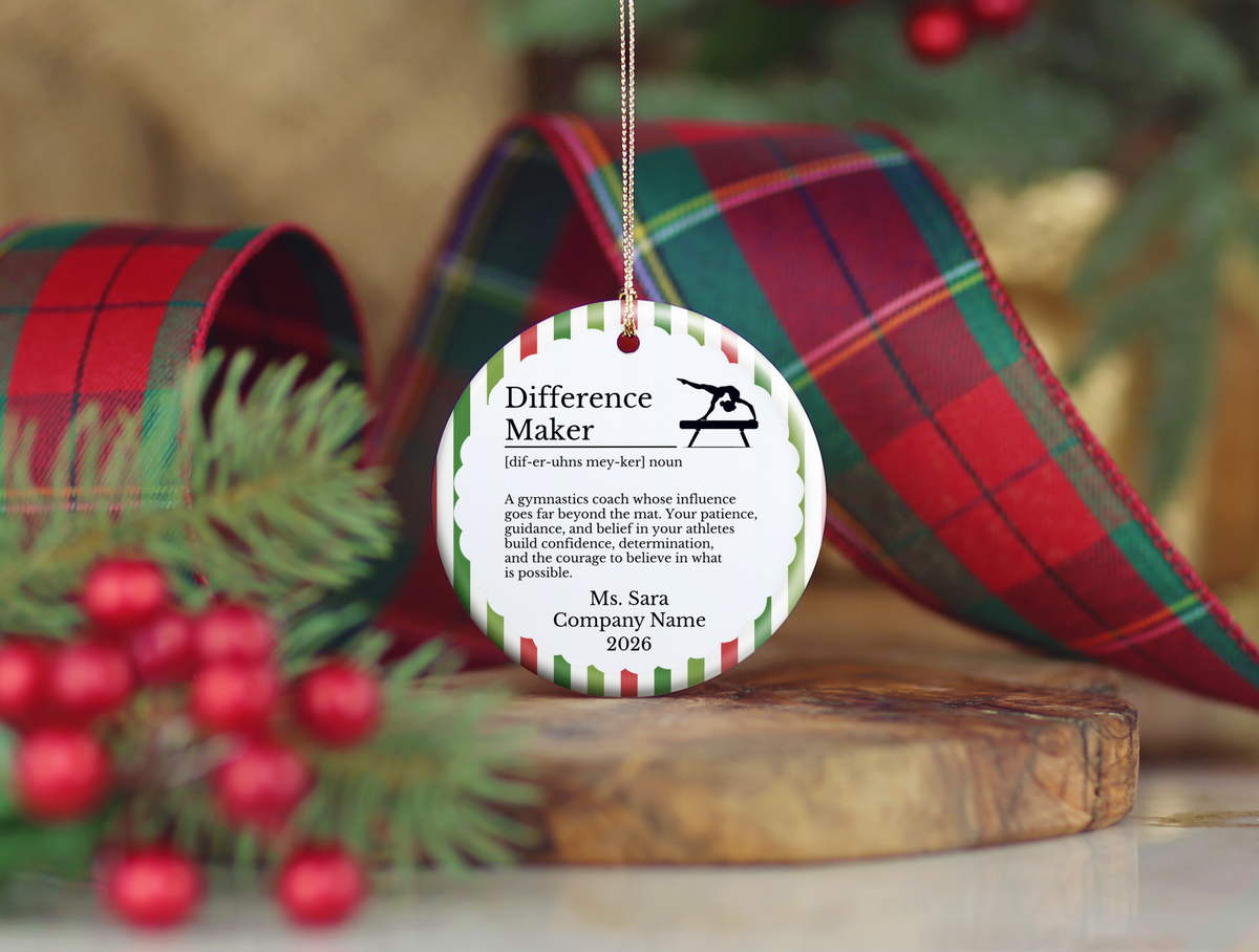 Gymnastics Coach Thank You Christmas Ornament