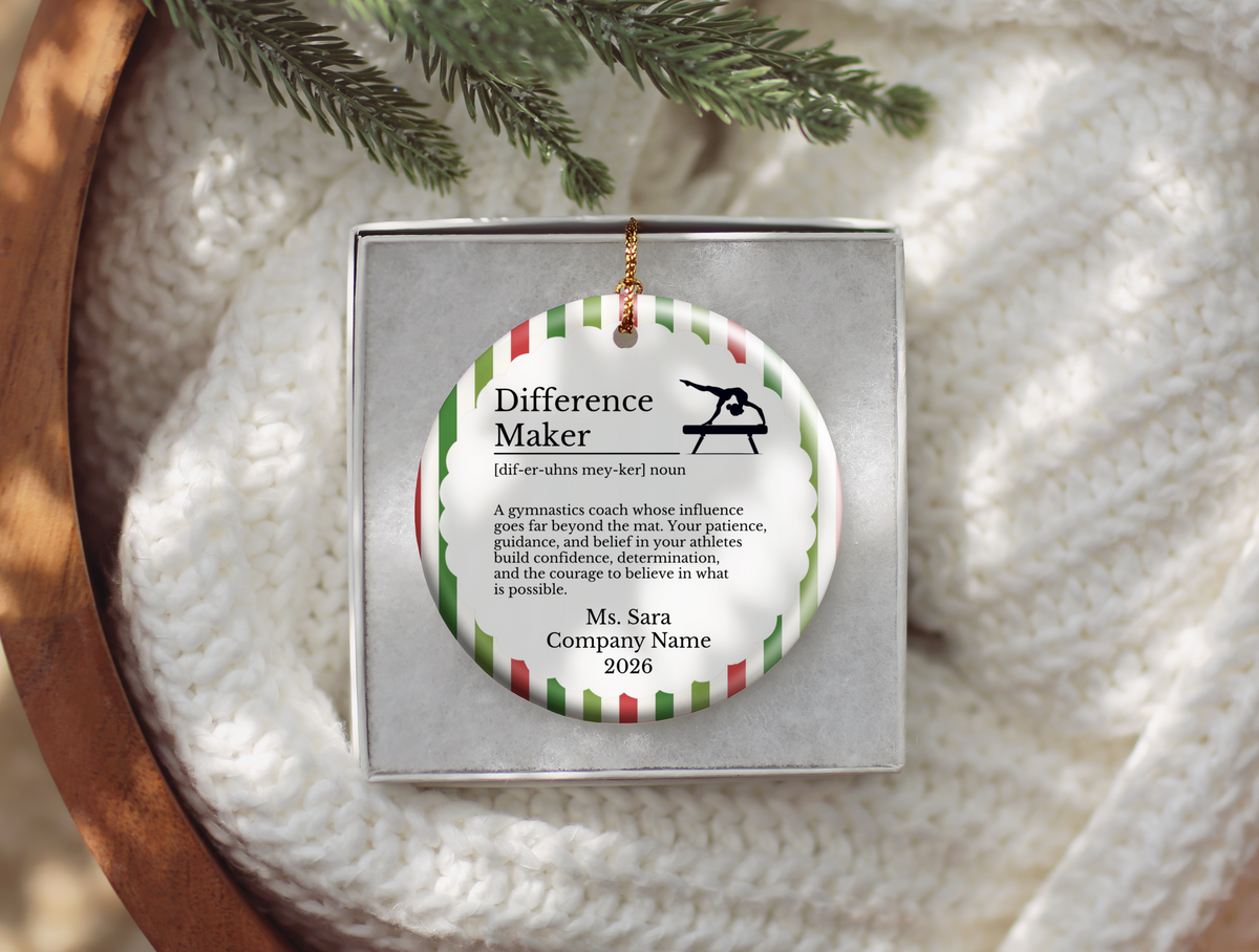 Gymnastics Coach Thank You Christmas Ornament