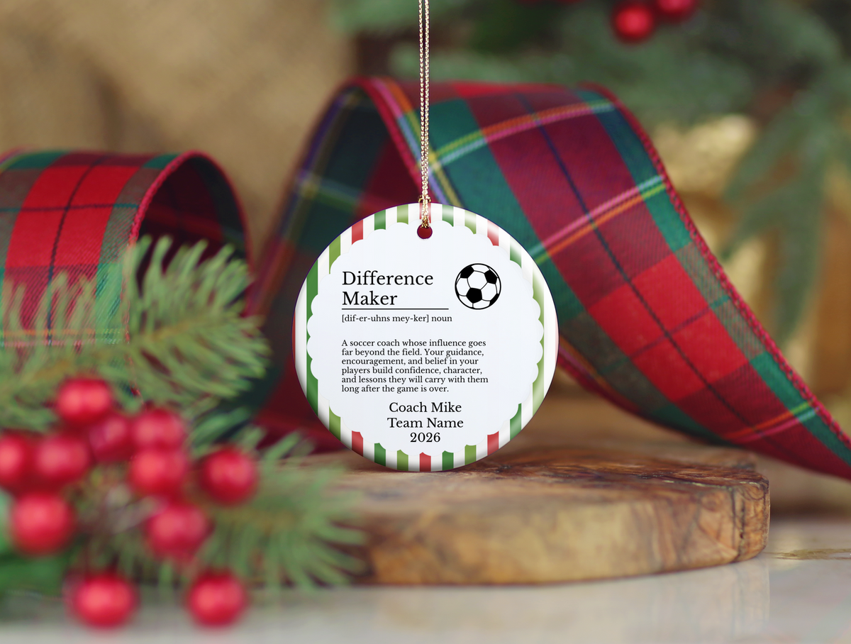 Soccer Coach Christmas Ornament