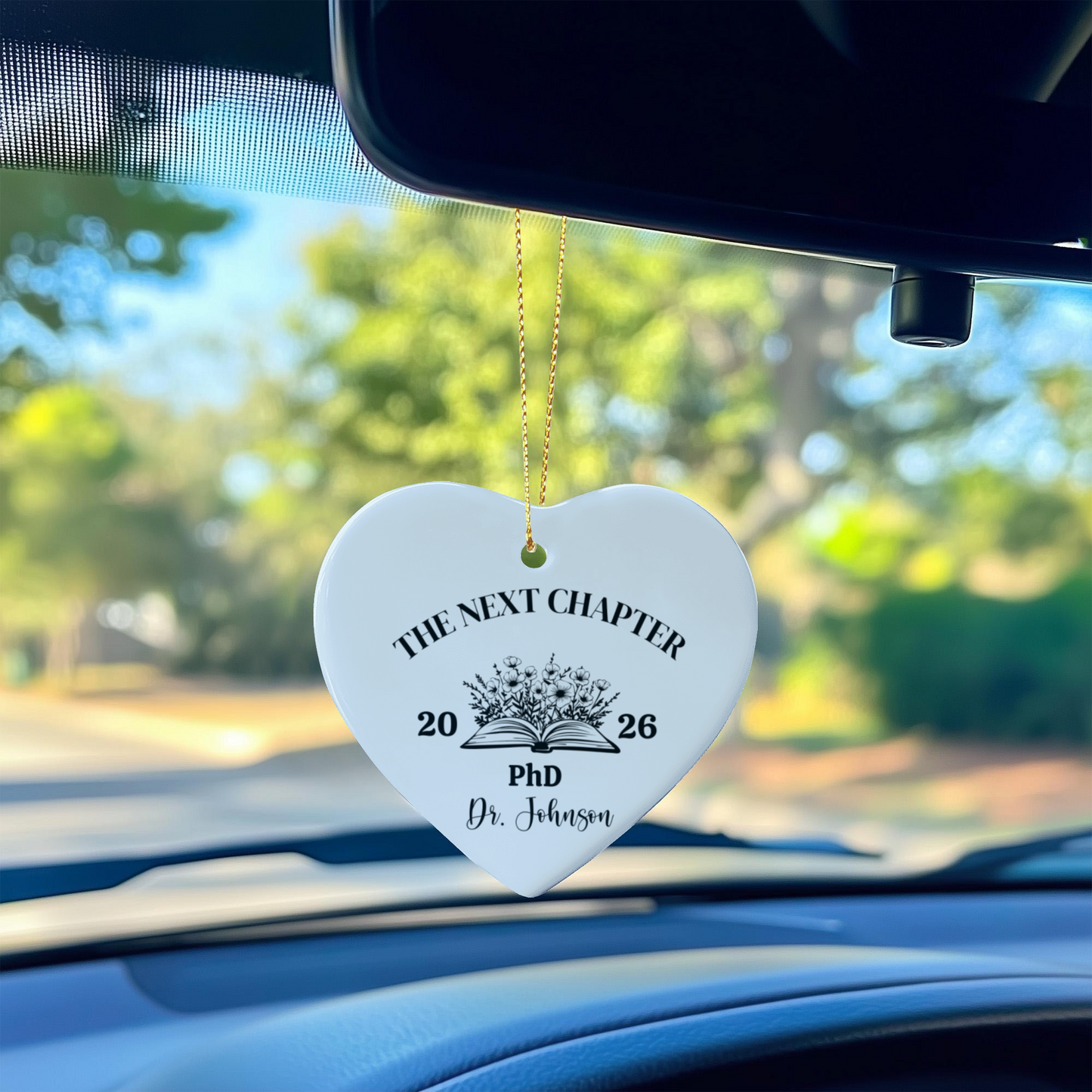 Personalized Next Chapter Ceramic Heart Ornament