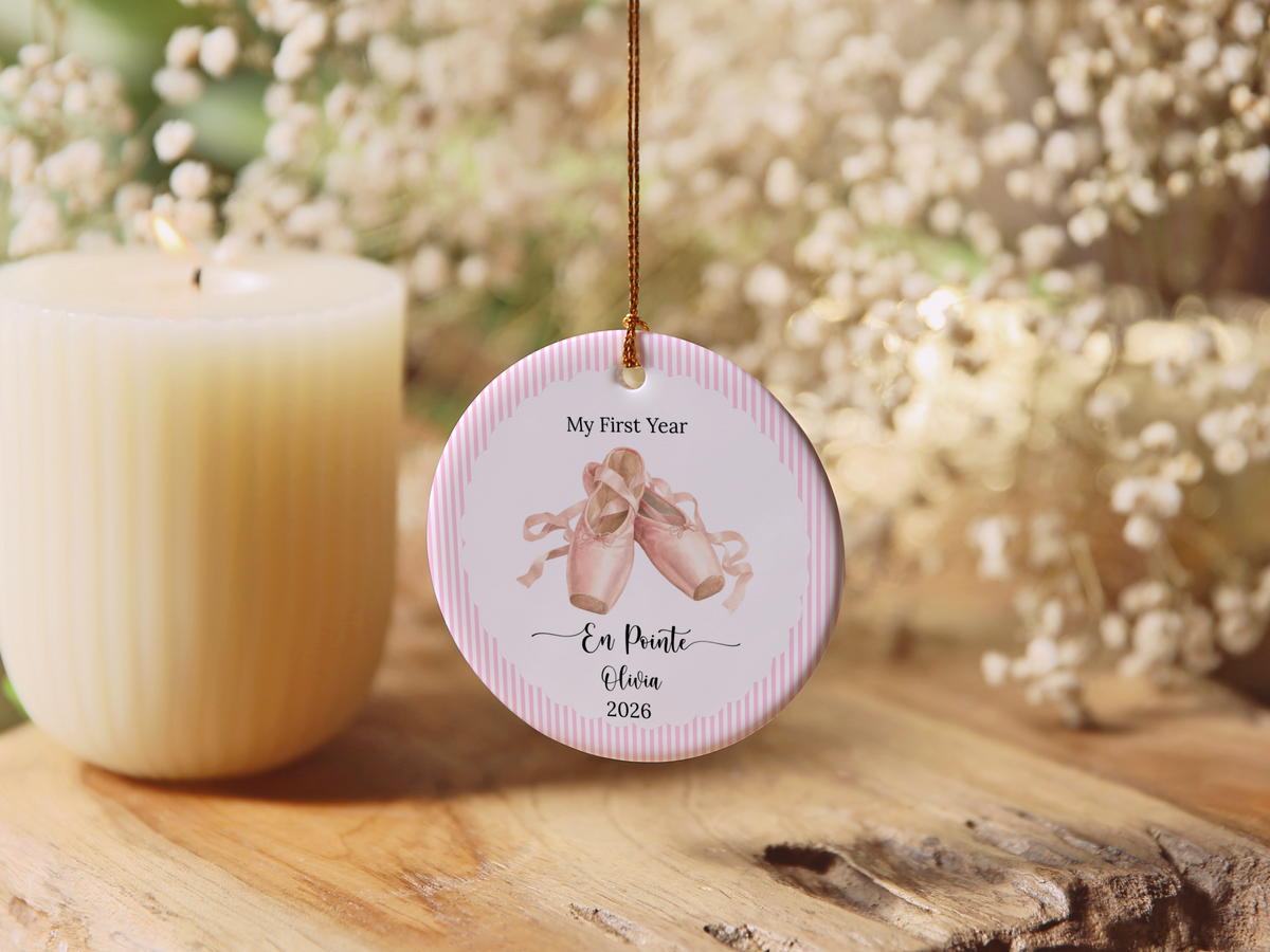 First Year En Pointe Shoes Ballet Christmas Ornament