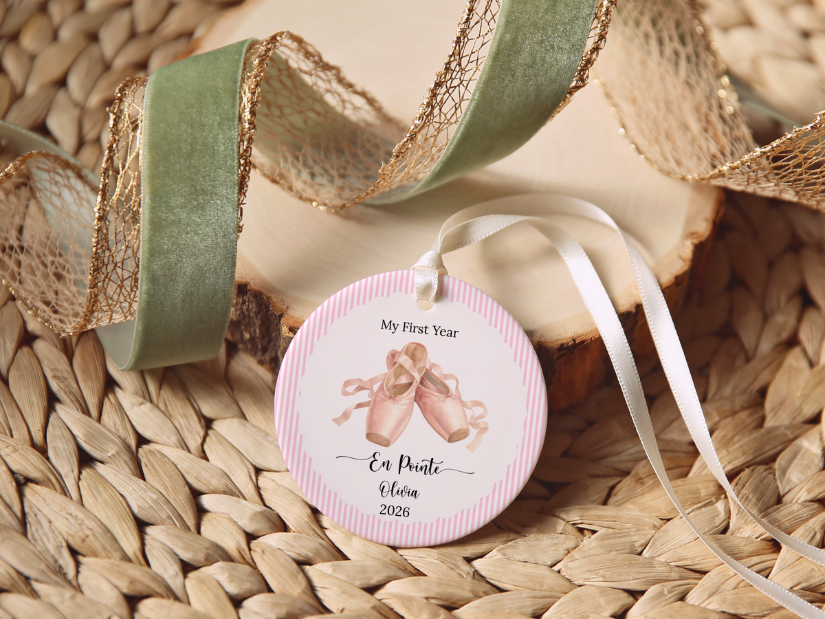 First Year En Pointe Shoes Ballet Christmas Ornament