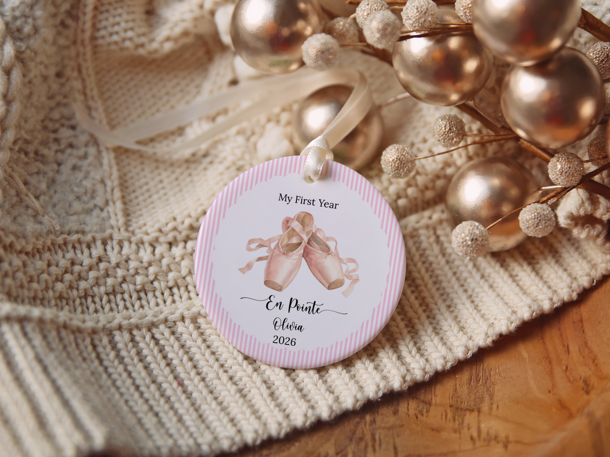 First Year En Pointe Shoes Ballet Christmas Ornament