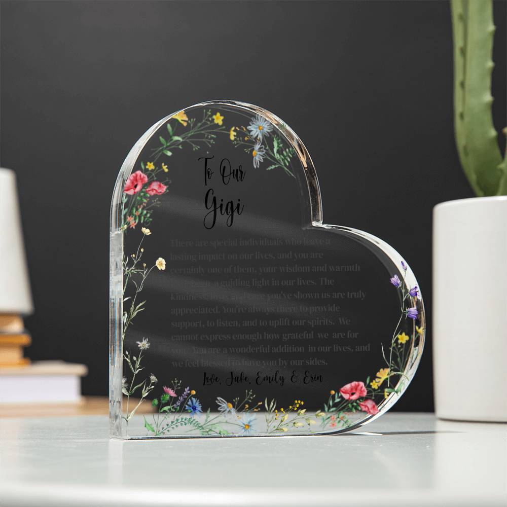Gigi Acrylic Heart Plaque Gift
