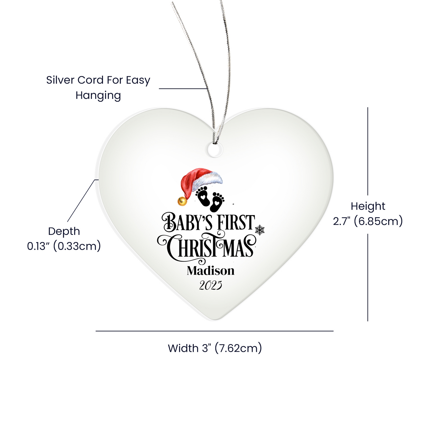 Baby's First Christmas Acrylic Heart Ornament