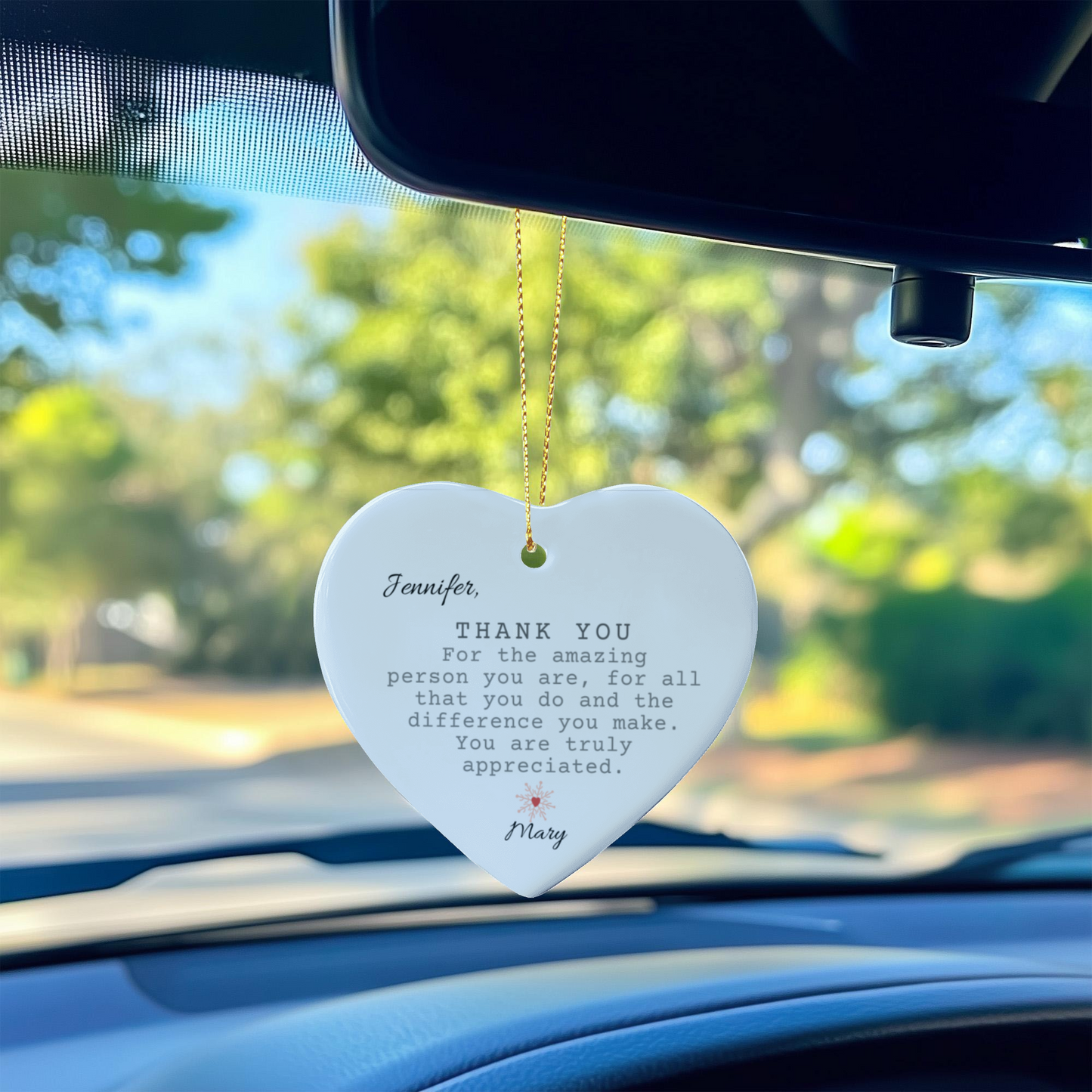 Thank You Ceramic Heart Ornament