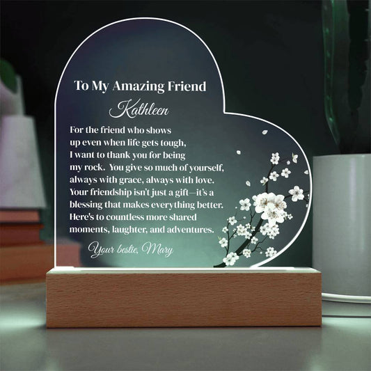 Best Friend Acrylic Heart Plaque Gift